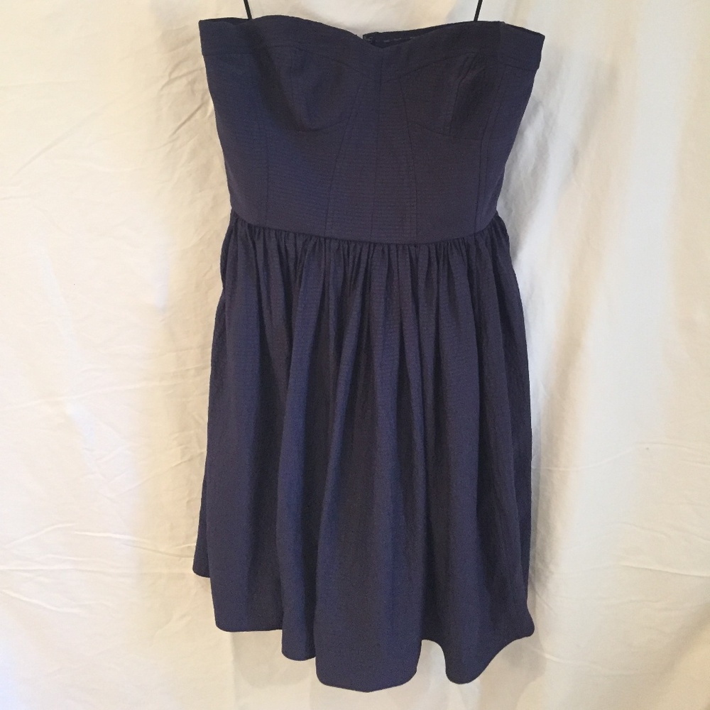 Rebecca Taylor Perfect Fit Strapless Dress Navy 0